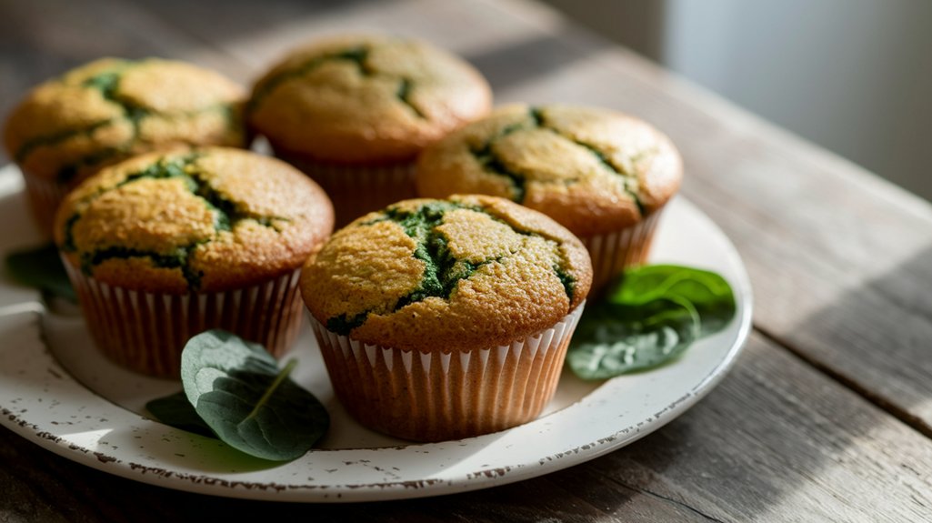 spinach filled baked muffins