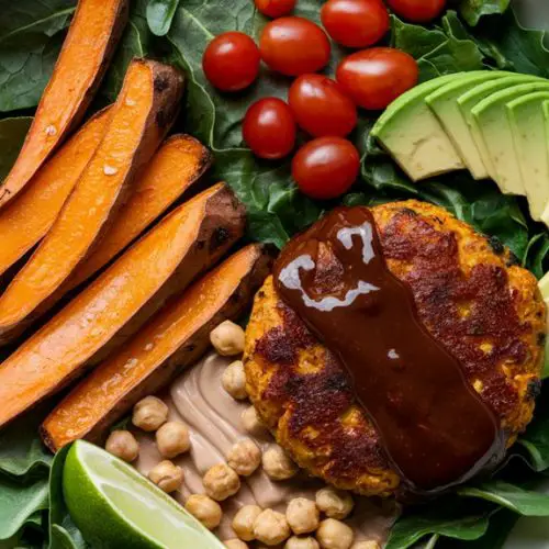 sweet potato burger bowl