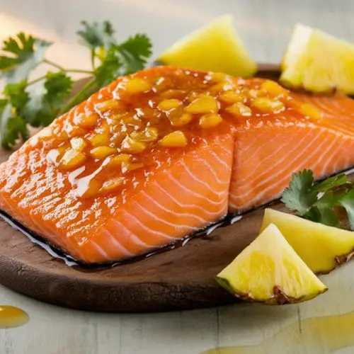 sweet tropical salmon dish
