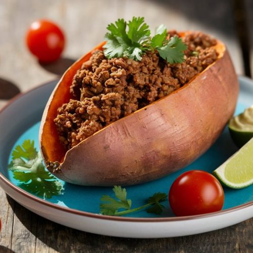 taco filled sweet potato dish