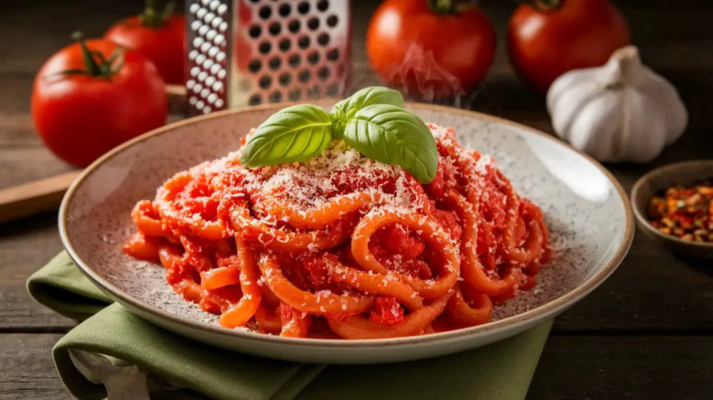 tomato based pasta dish