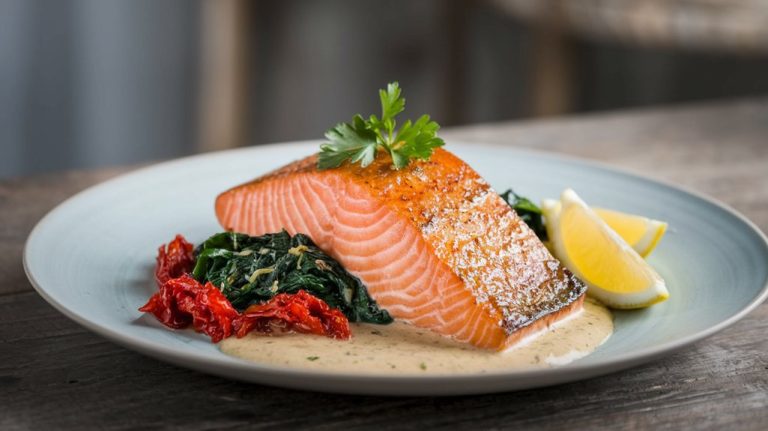 tuscan style salmon preparation