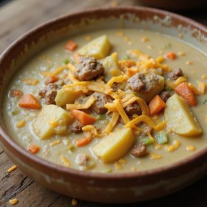 cheeseburger flavored creamy soup