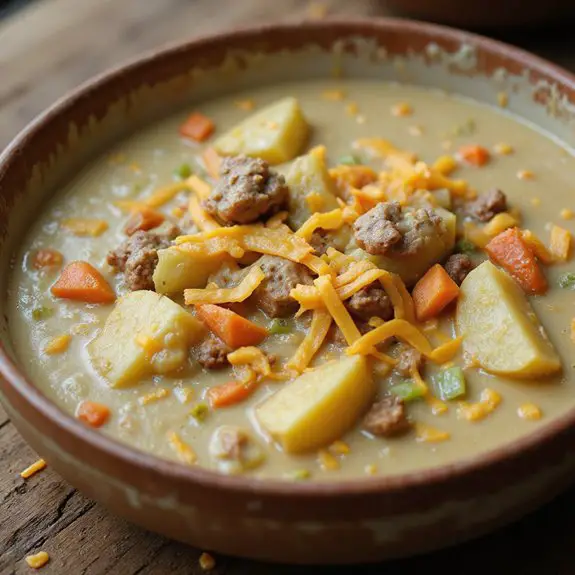 cheeseburger flavored creamy soup
