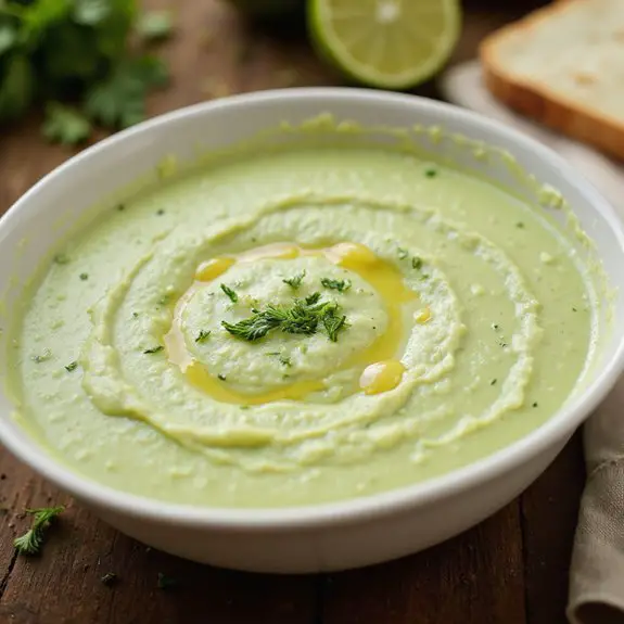 chilled cucumber avocado soup