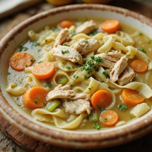 comforting chicken noodle soup