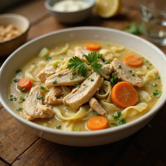 comforting chicken noodle soup