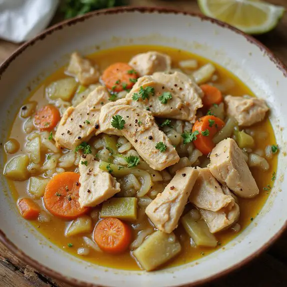 comforting chicken rice soup