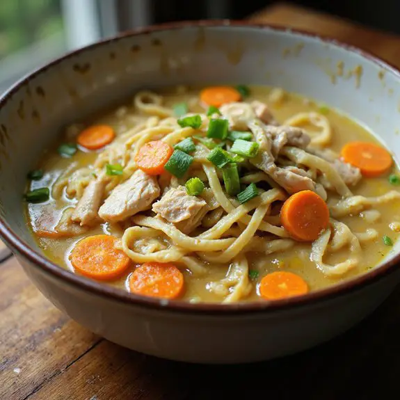 comforting egg noodle soup