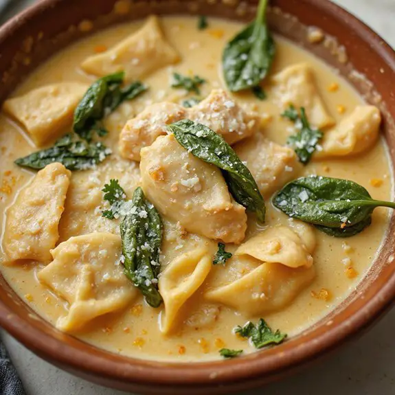 creamy chicken lasagna soup