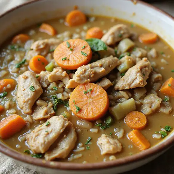 creamy chicken rice soup