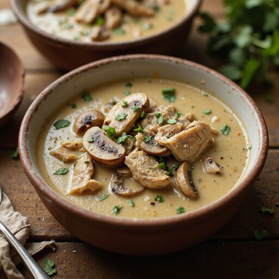creamy mushroom chicken soup