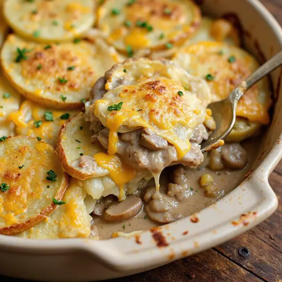 creamy mushroom scalloped potatoes