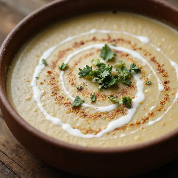 creamy roasted cauliflower soup