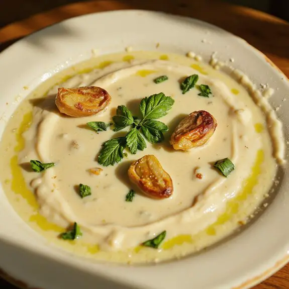 creamy roasted garlic soup