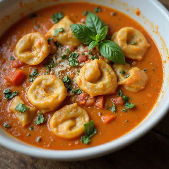 creamy tomato tortellini soup