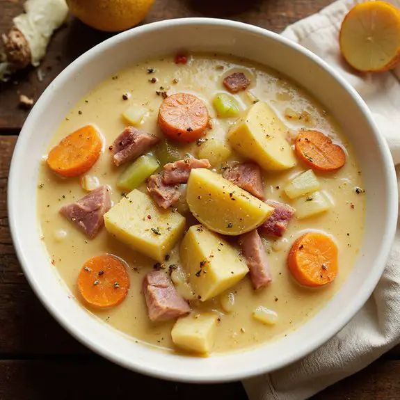crockpot ham potato soup