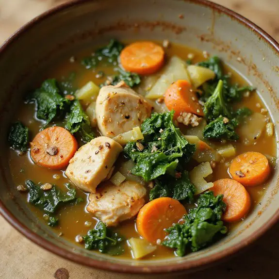 delicious chicken kale soup