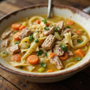 delicious turkey noodle soup