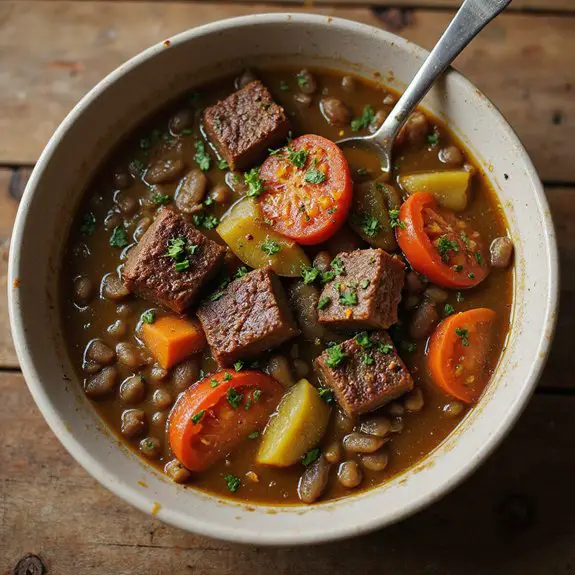 hearty beef lentil soup