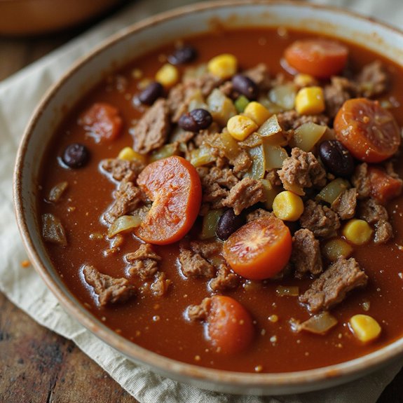 hearty beef taco soup