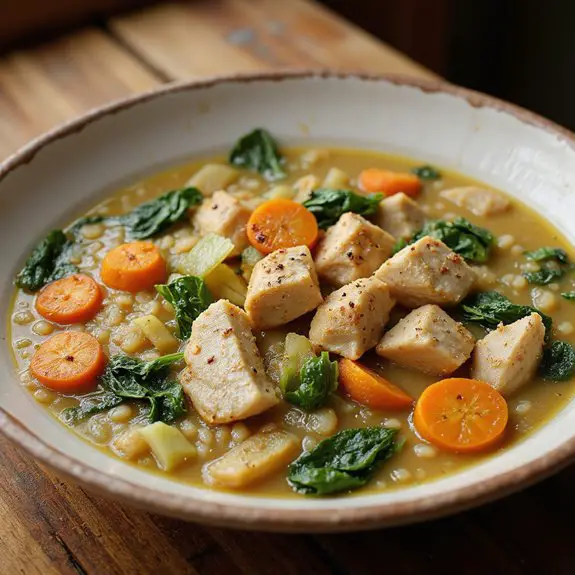 hearty chicken barley soup