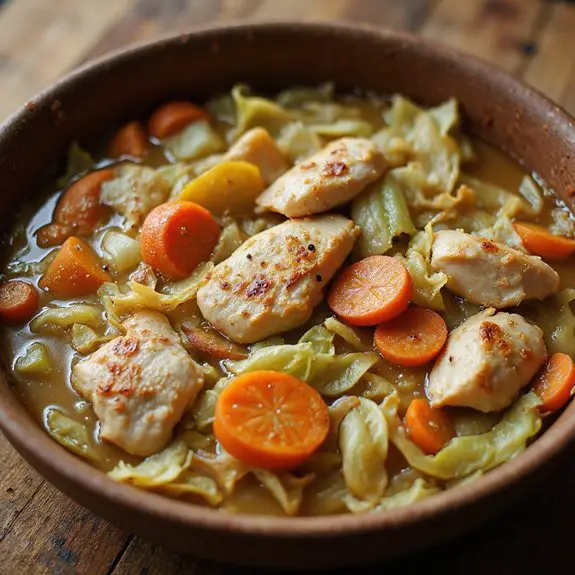 hearty chicken cabbage soup
