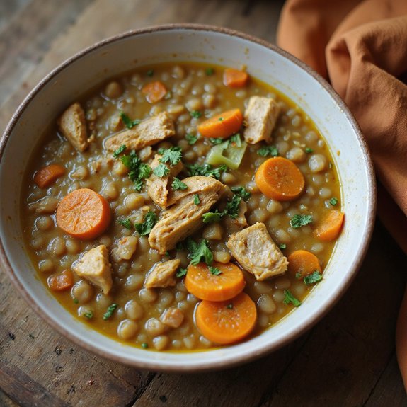 hearty chicken lentil soup