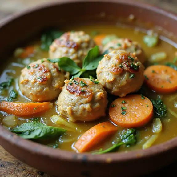 hearty chicken meatball soup
