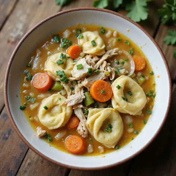 hearty chicken tortellini soup