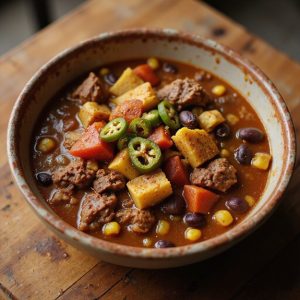hearty hamburger taco soup