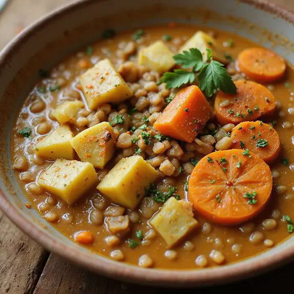 hearty lentil potato soup