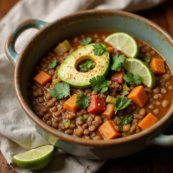 hearty mexican lentil soup