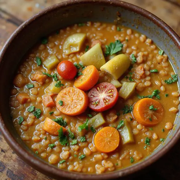 hearty moroccan lentil soup