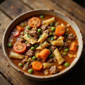 hearty pasta hamburger soup