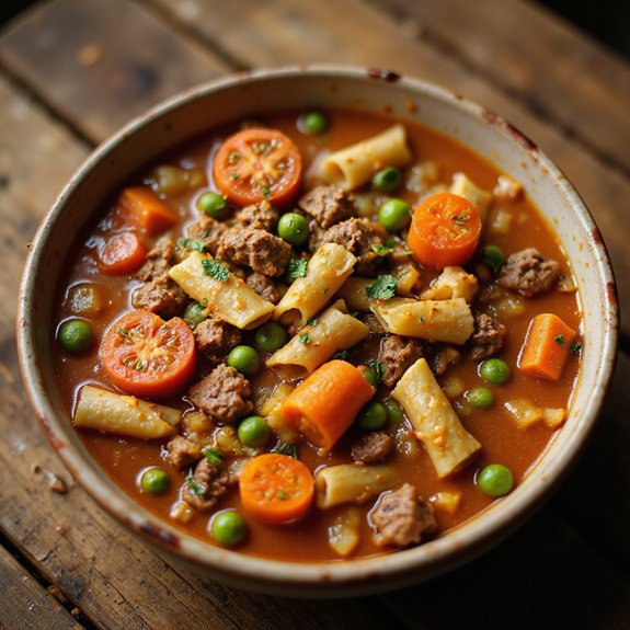 hearty pasta hamburger soup