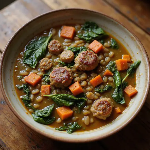 hearty sausage lentil soup
