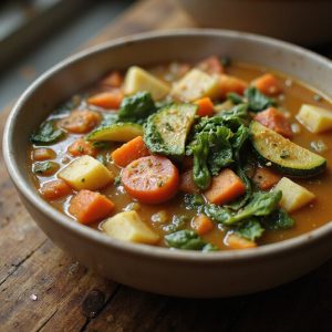 hearty slow cooked vegetable soup