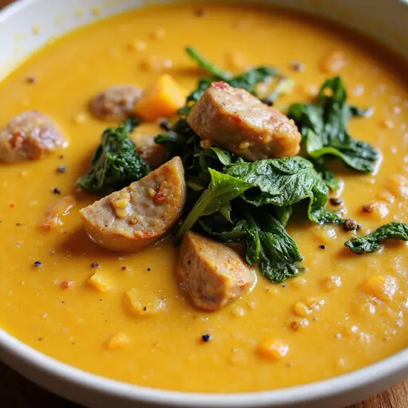 hearty squash sausage soup