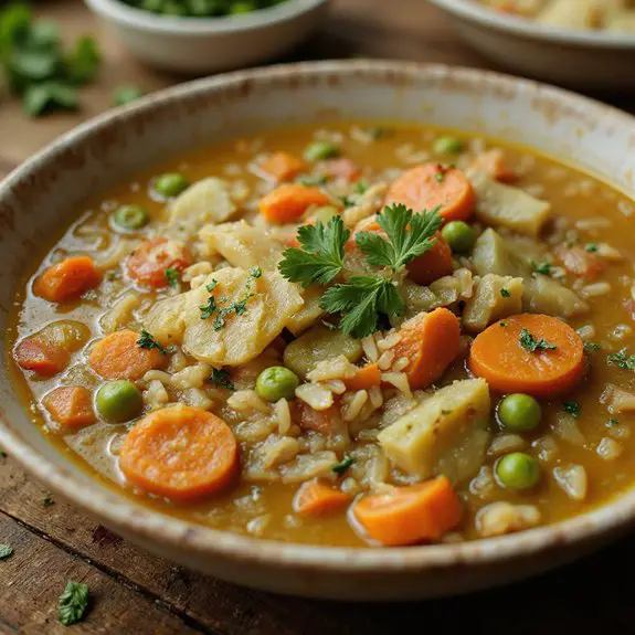hearty vegetable rice soup