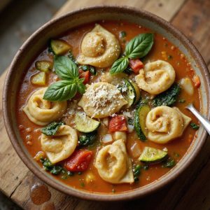 hearty vegetable tortellini soup