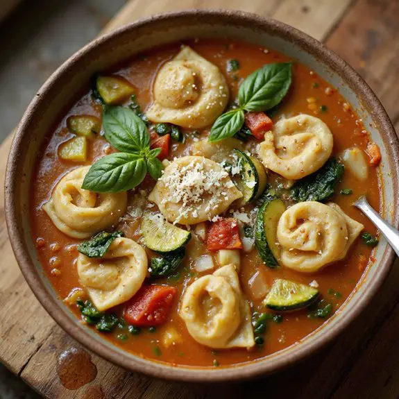 hearty vegetable tortellini soup