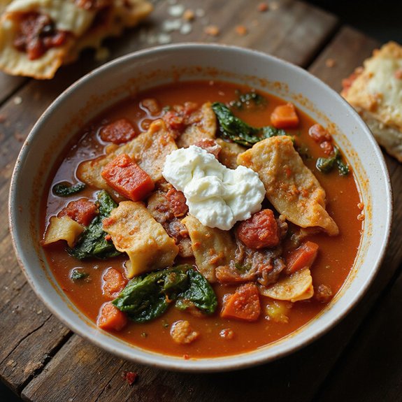 hearty vegetarian lasagna soup
