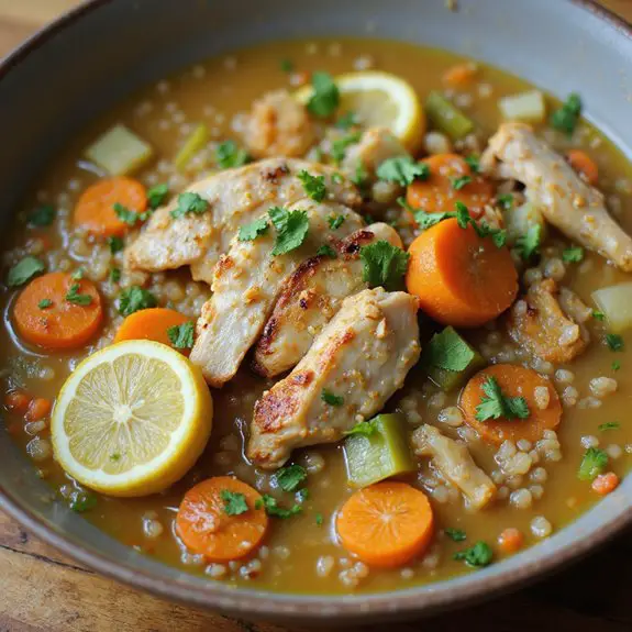 lemon chicken quinoa soup
