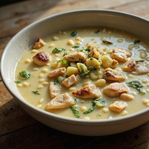 lemon infused chicken broth soup