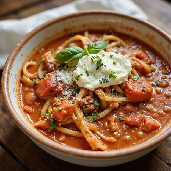 pasta based comforting soup dish