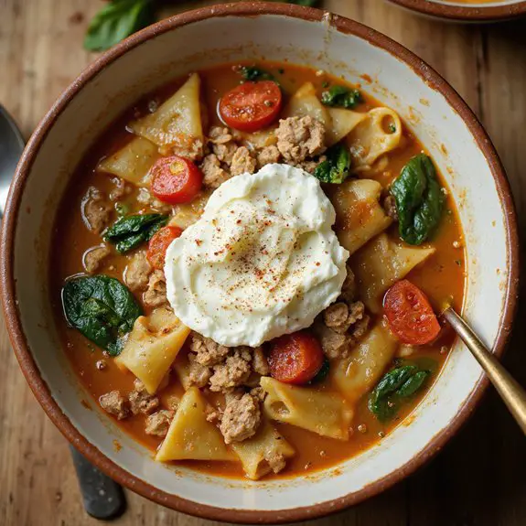 protein packed lasagna soup