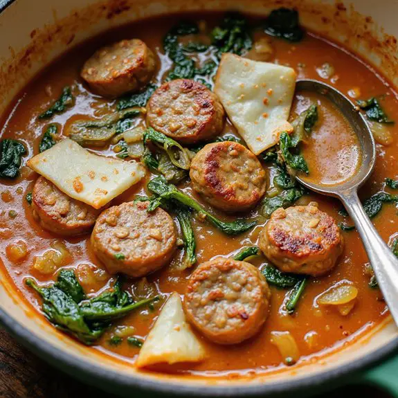 sausage and spinach soup