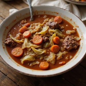 savory cabbage filled soup
