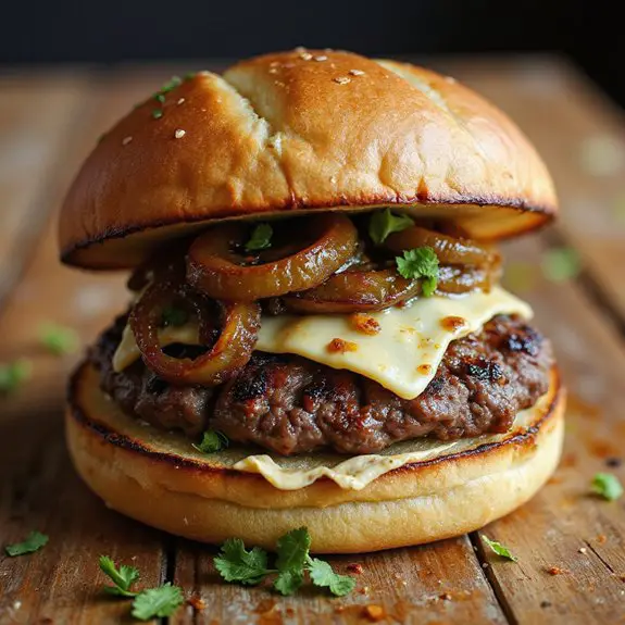 savory onion soup burger